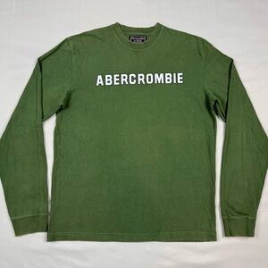 Vtg Abercrombie & Fitch Mens Long Sleeve T-Shirt Sz Small Y2K Spell Out B6
